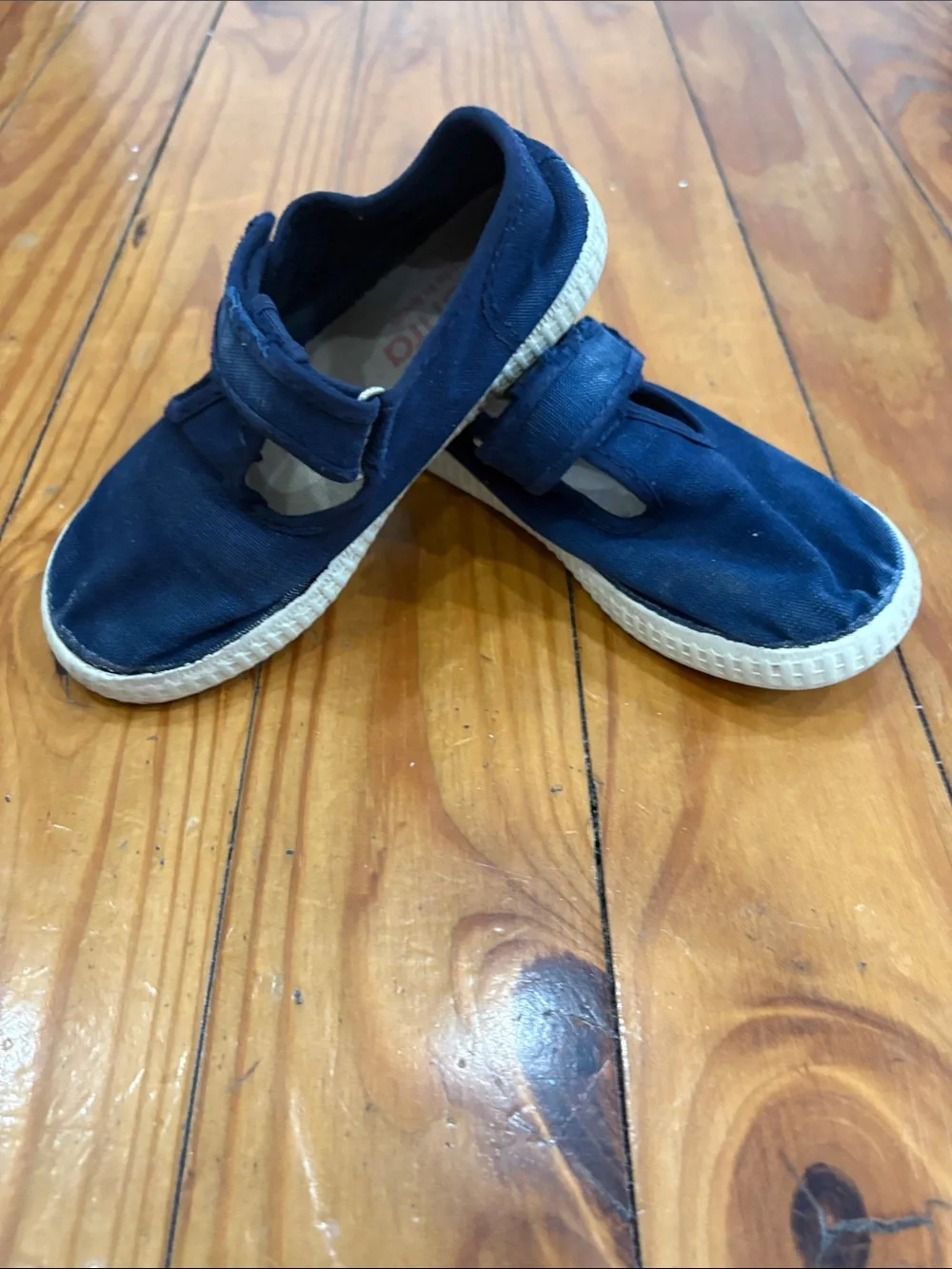 Cienta Navy Canvas Mary Jane Sneakers for Kids